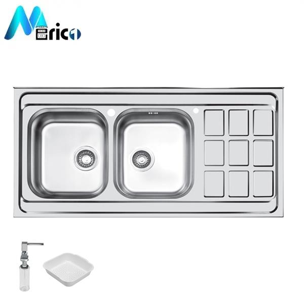 سینک اخوان کد 370 روکار دو لگنه